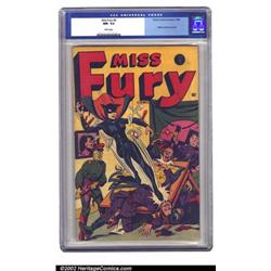 Miss Fury #4 (Timely, 1944) CGC NM- 9.2 White pages. Pow! With one well-placed kick, Miss Fury ta...