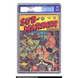 Sub-Mariner Comics #5 (Timely, 1942) CGC FN 6.0 Cream to off-white pages. Great WWII cover by Gab...
