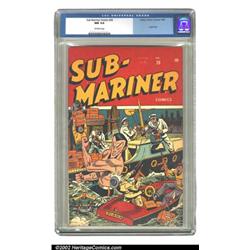 Sub-Mariner Comics #20 (Timely, 1946) CGC NM 9.4 Off-white pages. Schomburg's last cover of the r...