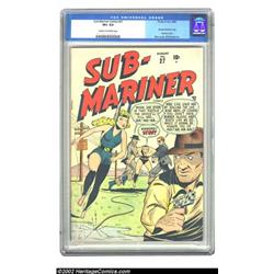 Sub-Mariner Comics #27 (Timely, 1948) CGC VF+ 8.5 Cream to off-white pages. A great Timely Sub-Ma...