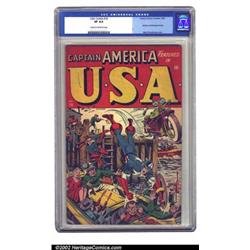 U.S.A. Comics #16 (Timely, 1945) CGC VF 8.0 Cream to off-white pages. Captain America had to reso...
