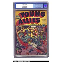 Young Allies Comics #2 (Timely, 1941) CGC FN/VF 7.0 Cream to off-white pages. Captain America and...