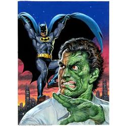 Earl Norem - Original Painting of Batman and Two-Face (undated).  A premier cover painter of the...