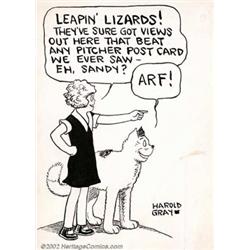Harold Gray - Original Sketch of Little Orphan Annie and Sandy (year unknown). Harold Gray shephe...