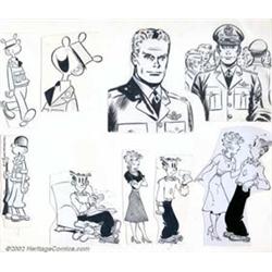 Various Artists - Original Comic Strip Illustrations (undated). Offered here are nine illustratio...