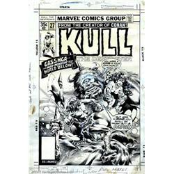 Ernie Chan and Rudi Nebres - Original Cover Art to Kull #27 (Marvel, 1978). Kull the Destroyer ta...