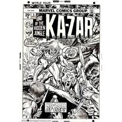 Gil Kane and Frank Giacoia - Original Cover Art to Ka-Zar #5 (Marvel, 1974). A dynamic cover piec...