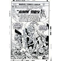 Gil Kane and Al Milgrom - Original Cover Art to Marvel Team-Up #35 (Marvel, 1975). Valkyrie is su...