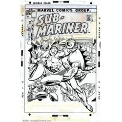 Gil Kane and Vince Colletta - Original Cover Art to Sub-Mariner #50 (Marvel, 1972) Gil Kane rende...