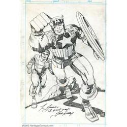 Jack Kirby - Original Captain America Commission Art (undated). A wonderful pencil drawing of Cap...