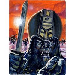 Bob Larkin - Original Art Preliminary Painting for Planet of the Apes (Marvel, undated). Apparent...