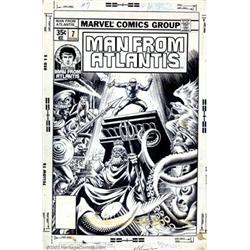 Rudy Nebres - Original Cover Art for Man From Atlantis #7 (Marvel,1978). From the depths of the l...