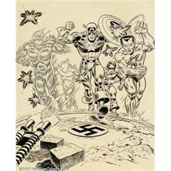 Frank Robbins and John Romita, Sr. - Original Cover Art for Giant-Size Invaders #1(Marvel, 1975)....