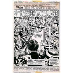 Frank Robbins and Frank Springer - The Invaders #17, Splash page (Marvel, 1977). Captain America,...