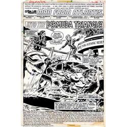 Frank Robbins and Frank Springer - Man from Atlantis #2, Splash Page (Marvel, 1977). This incredi...