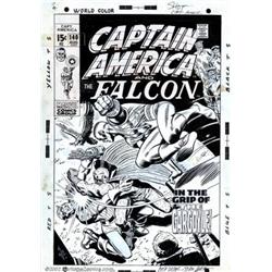John Romita - Original Comic Book Cover for Captain America #140 (Marvel, 1971). The ol' red whit...