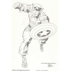 Chic Stone - Original Recreation of a Jack Kirby Captain America Illustration (No publisher, 1940...
