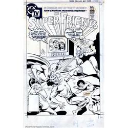 Ramona Fradon and Bob Smith - Original Cover Art for Super Friends #5 (DC, 1977). This tongue-in-...