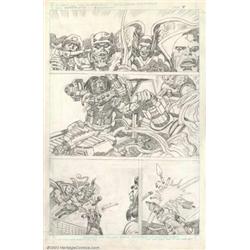 Jack Kirby - Original Art for Super Powers #2, page 9 (DC, 1985). Four spectacular panels of acti...