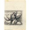 Image 1 : Frank Frazetta - Original Pencil Rough for Documentary Poster Art for "The African Elephant" (197...