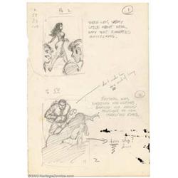 Frank Frazetta - Original Preliminary Sketch for Midwood Paperback Series #2 of 2 (1962). After l...