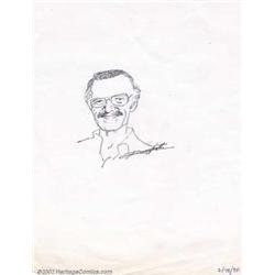 Russ Heath - Original Portrait of Stan Lee (1984). A rare portrait of "Smilin'" Stan Lee by veter...