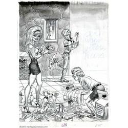 Bill Ward - Original Art for Cracked #191, Complete 5-page Story, "Cracked Interviews the Useless...
