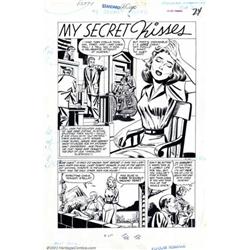 Lou Zansky - Original Art for Popular Romance, Complete 8-page Story, "My Secret Kisses" (Better...
