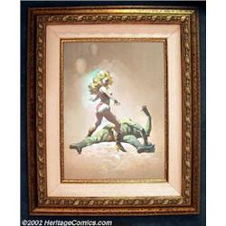 Frank Frazetta - Original Oil Painting, "The Countess and the Green Man" (1989). Originally paint...