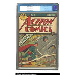 Action Comics #15 (DC, 1939) CGC FN- 5.5 Light tan to off-white pages. A very early Superman cove...
