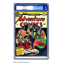 Adventure Comics #85 Rockford pedigree (DC, 1943) CGC VF+ 8.5 Cream to off-white pages. Another g...