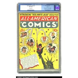 All-American Comics #1 Larson pedigree (DC, 1939) CGC VF+ 8.5 Off-white pages. This book began th...