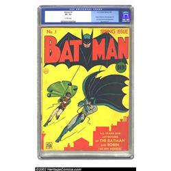 Batman #1 (DC, 1940) CGC VF- 7.5 Off-white pages. A cultural icon, Batman and Robin are names kno...