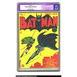 Batman #1 (DC, 1940) CGC Apparent VF/NM 9.0 Slight (P) Off-white to white pages. One of the most...