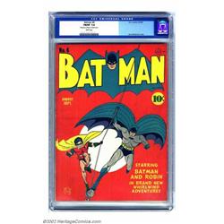 Batman #6 (DC, 1941) CGC FN/VF 7.0 White pages. Bob Kane's name graces this great cover, but you...