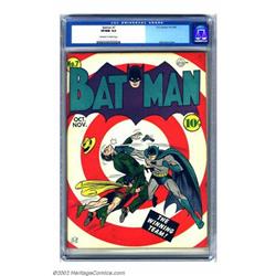 Batman #7 (DC, 1941) CGC VF/NM 9.0 Off-white to white pages. This timeless Bob Kane bullseye cove...