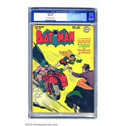 Batman #34 (DC, 1946) CGC VF+ 8.5 Cream to off-white pages. Robin springs from his sidecar to tag...