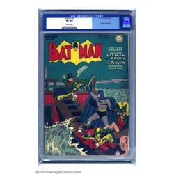 Batman #43 (DC, 1947) CGC VF+ 8.5 Off-white pages. The Penguin is back to torment our heroes in t...