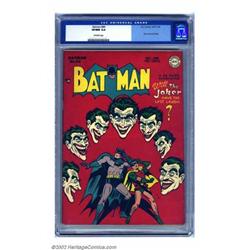 Batman #44 (DC, 1947) CGC VF/NM 9.0 Off-white pages. On sheer eye-appeal alone this would rank hi...