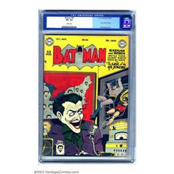 Batman #55 (DC, 1949) CGC VF+ 8.5 White pages. With a terrific Joker cover by Dick Sprang, this c...