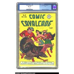 Comic Cavalcade #18 Ohio pedigree (DC, 1946) CGC NM- 9.2 White pages. The valiant turkey doesn't...