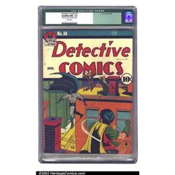 Detective Comics #50 (DC, 1941) CGC Qualified NM- 9.2 White pages. An absolutely stunning Golden...