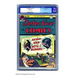 Detective Comics #104 Rockford pedigree (DC, 1945) CGC NM- 9.2 Off-white to white pages. Batman a...