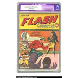 Flash Comics #1 (DC, 1940) CGC Apparent VG 4.0 Extensive (P) Cream to off-white pages. Currently...