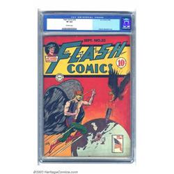 Flash Comics #33 (DC, 1942) CGC VF 8.0 Off-white pages. Hawkman gets a hand bombing the Japanese...