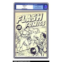 Flash Comics Ashcan Edition #1 (Fawcett, 1940) CGC VF/NM 9.0 White pages. In a race to secure the...