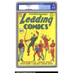 Leading Comics #1 (DC, 1941) CGC VF 8.0 Off-white pages. Following the lead of its other superher...