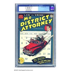 Mr. District Attorney #1 (DC, 1948) CGC VF 8.0 Cream to off-white pages. The first issue of DC's...