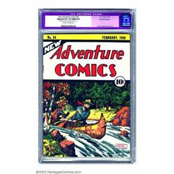 New Adventure Comics #24 Cosmic Aeroplane pedigree (DC, 1938) CGC Apparent VF 8.0 Slight (A) Crea...