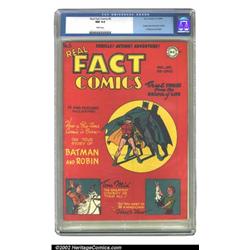 Real Fact Comics #5 (DC, 1946) CGC NM 9.4 White pages. Awash in red, this unique book promises to...